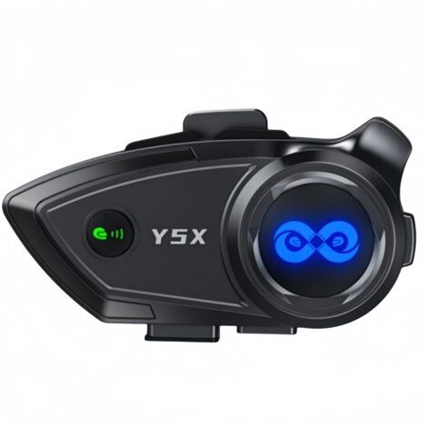 Intercom haut de gamme à 4 voies, casque Bluetooth 5.3 pour moto avec réduction de bruit CVC et multitâche audio, haut-parleurs de casque d'une portée de 3000 m