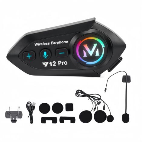 Haut-parleurs 5,4 pouces pour casque de moto, autonomie exceptionnelle, kit mains libres Bluetooth avec micro souple/rigide, étanchéité IPX6, réponse automatique, réduction intelligente du bruit