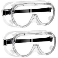 Lot de 2 lunettes de protection, anti-poussière, anti-buée, haute transparence, pour porteurs de lunettes, activités