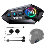 Casque Bluetooth 5.4 Y12 Pro, intercom 2 pilotes 500 m, batterie 1000 mAh, 22 h d'autonomie en musique, mixage audio double puce, étanchéité IPX6, micro 2 en 1