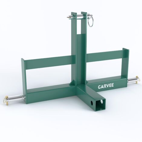 Attelage remorque 3 Points pour Tracteur Catégorie 1 - Récepteur 2", Adaptateur Rapide - Support pour Masses - Utilisation Robuste - Couleur Vert