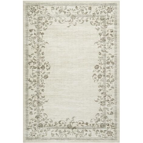 Tapis polyester aspect peau d’agneau – Lavable, pliable, motif moderne jardin, pour salon & extérieur