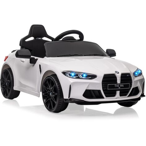 Voiture Électrique Enfant sous Licence BMW M4 avec Télécommandé, Véhicule Électrique 12V avec Vitesses 3 km/h, Klaxon, LED Et Musique, pour Enfants 3+ Ans