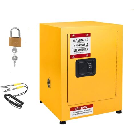 Armoire de sécurité ignifuge Garvee 43x43x56 cm 60 L – Coffre-fort lourd anti-explosion, 2 étagères réglables, serrure à clé, galvanisé étanche
