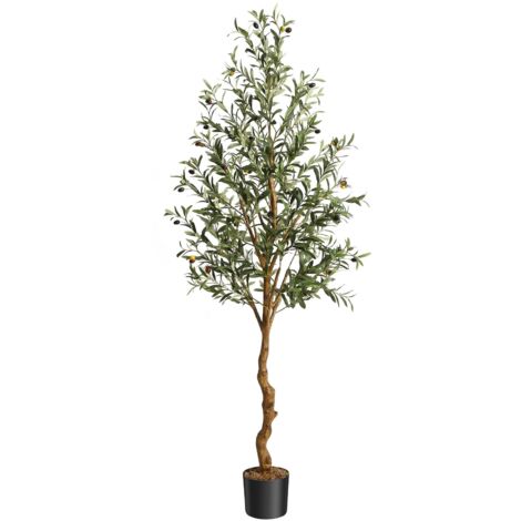 Olivier artificiel 183×cm grande plante décorative interieur exterieur maison bureau balcon sans entretien.
