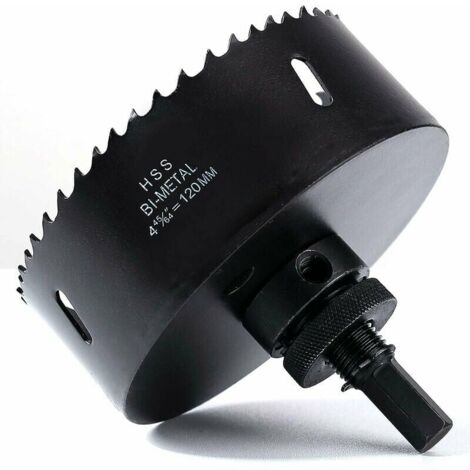 VURAHOME - Scie Cloche Bi-Métal 120 mm, M42 HSS Bimétallique Scie Trèpan avec Foret de Centrage pour Robuste Perceuse à Percer Guazhni (1/5)