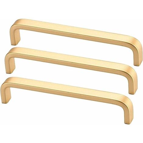 VURAHOME - Poignées Meuble Dorée D'armoire de Cuisine tire la Poignée de Tirette Meubles de Chambre de Tiroir de Placard Quincaillerie de Tiroir Boutons de Meuble(3 PcsHole distance 128mm) (1/5)