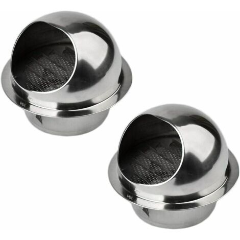 VURAHOME - 2pcs Aérateur Rond avec Grille en Acier Inoxydable Grille Ronde Couvercle de Ventilation Sortie d'évacuation Mural Bouches d'aération 100mm (1/5)