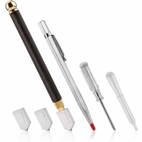 VURAHOME - Coupe Verre Professionnel Coupe-verre pour verre de 2 à 20 mm avec 2 têtes de coupe en verre goutte à huile et tournevis pour des coupes précises en verre (1/5)