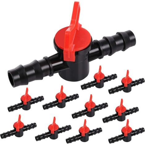 VURAHOME - 10 PCS Robinet de Jardin pour Tuyau, Tuyau Vanne d'irrigation Raccord Tuyau 16mm Robinet d'arrêt raccord en Plastique pour Le contrôle extérieur de la vanne d'eau de Jardin (1/5)