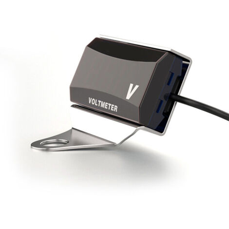 VURAHOME - Moto DC 10-150V voltmètre numérique affichage LED testeur de tension étanche jauge de moniteur de batterie avec support - Argent (1/5)