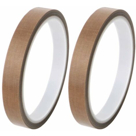 VURAHOME - Paquet de 2 rubans adhésifs haute température, ruban adhésif PTFE, ruban téflon, ruban adhésif en tissu de verre revêtu de PTFE, 13 mm 10 m
