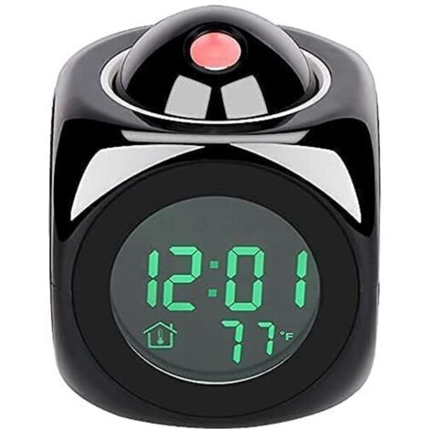 VURAHOME - Horloge de Projection, Réveil à Projection Plafond Horloge Digitale avec Affichage de l'heure de la température intérieure,Réveil paresseux fonctionnel pour chambre créative