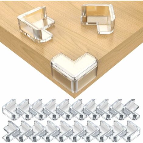 VURAHOME - Protection Coin de Table Bébé, 20 Pièces Protections d’Angles Transparent avec l'Adhésif Fort, Plus Grande, Anti-Choc (1/5)