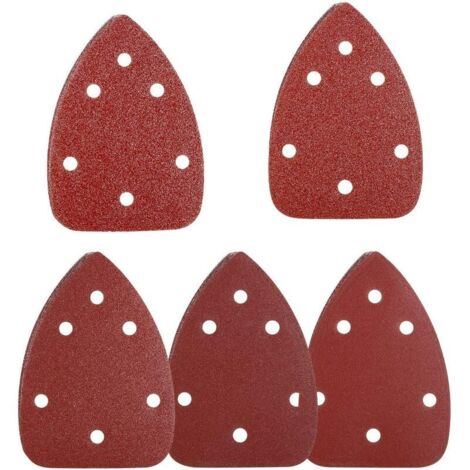 VURAHOME - Ponçage Triangles, Feuille abrasive pour ponceuse, Papier Abrasif de Triangles, Compatible avec toutes les ponceuses, 24 (P60/80/120/180/240), 120pièces