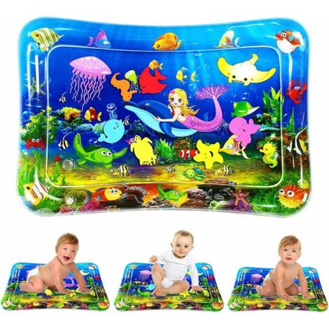 VURAHOME - Tapis d'Eau Bébé, Tapis d'eau Gonflable, Jouet Bebe Tapis Eau, Centre de Jeux d'Activités Amusantes, Stimulation de La Croissance de Bébé (70 cm 50 cm) (1/5)