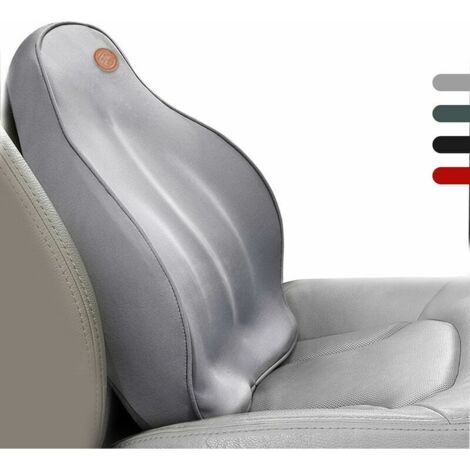 VURAHOME - Mousse à Mémoire Oreiller Cervical et Coussin Lombaire Soulager Les Maux de Dos pour Voiture, Maison, Chaise de Bureau (Gris, Oreiller Lombaire)