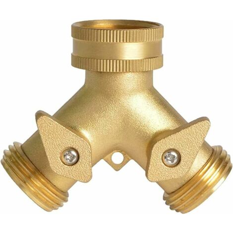 VURAHOME - Répartiteur de Tuyau d 'arrosage 2 Voies Arrosage Splitter Distributeur de Tuyaux en Laiton avec raccord Rapide Arrosage du Jardin Outil d'irrigation avec Vanne d'arrêt Normes Européennes (1/5)