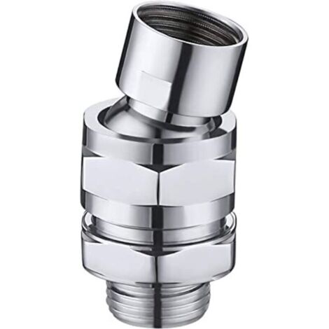 VURAHOME - Pommeau de douche pluie rotule réglable pommeau de douche pommeau de douche en laiton aérateur de douche raccord pour pommeau de douche raccord de douche G 1/2 chrome poli, (1/5)