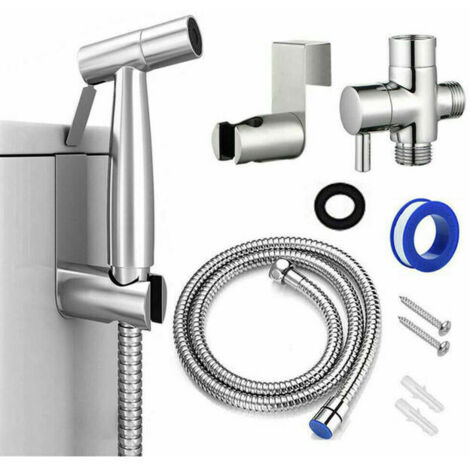 VURAHOME - Kit Bidet WC avec Douchette-Pulverisateur Bidet a Main- Pomme de Douche Toilette avec Tuyau + Support en Inox + 1Joint (1/5)