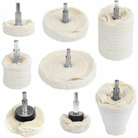 VURAHOME - 8PCS Coton Disque de Polissage, Tampon de Polissage Roue, Blanche Roue à polir pour Outil de polisseur de broyeur (1/5)