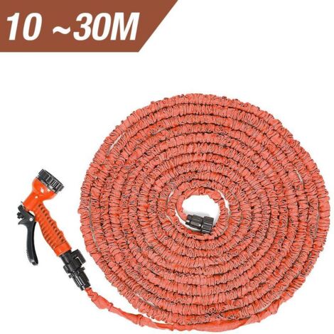 VURAHOME - 100FT Tuyaux d'arrosage Extensible Rétractable 10m/30M avec Pistolet 7 Fonctions Orange (1/5)
