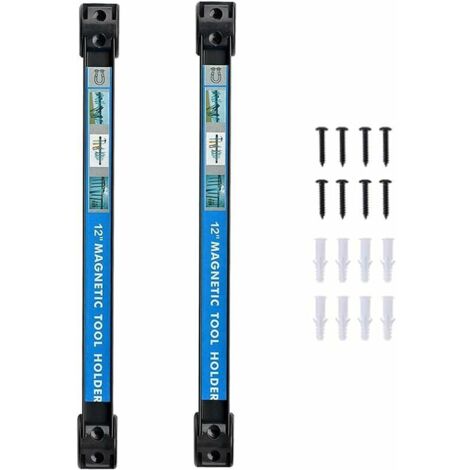 VURAHOME - 2pcs 35cm Barres Magnétiques pour Outils Porte Outils Mural avec Charge jusqu'à 13kg Barre Aimantée Puissant pour Rangement Outillage pour Maison Garage Atelier Balcon (1/5)