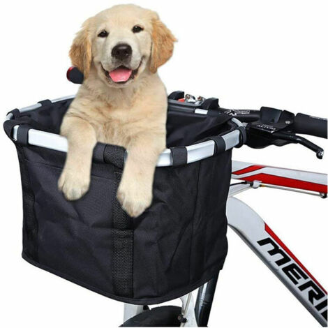 VURAHOME - Panier de Vélo Détachables Cycle Avant Toile Panier Transporteur Sac Pet Carrier en Alliage d'Aluminium. (1/5)