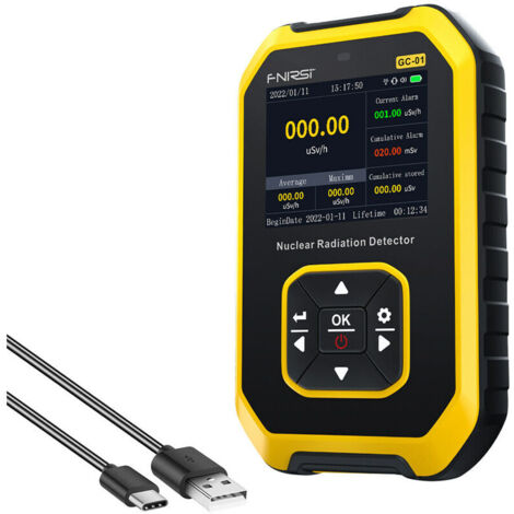 VURAHOME - Détecteur de rayonnement nucléaire multifonctionnel Dispositif de détection de rayonnement électromagnétique Rayons X γ β Machine de surveillance en temps réel Affichage LCD avec fonction d (1/5)