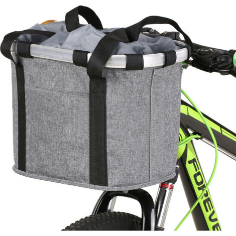 VURAHOME - Doorslay Vélo Panier Amovible Vélo Avant Pet Carrier Toile Avant Sac En Alliage D'aluminium Cadre Pet Panier (Gris 3) (1/5)