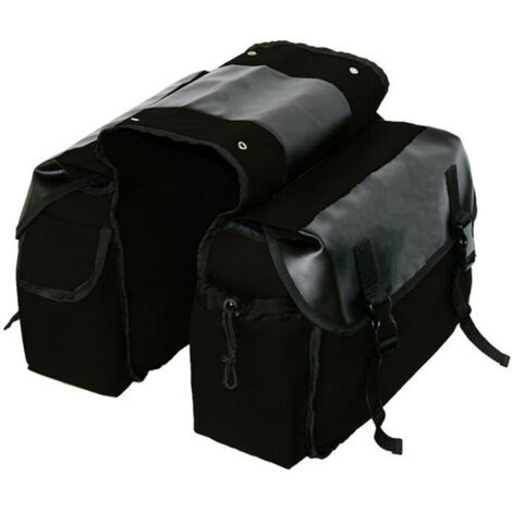 VURAHOME - Sacoche de selle moto grande capacité moto équitation voyage toile étanche sacoches boîte côté outils sac pochette pour moto (noir)