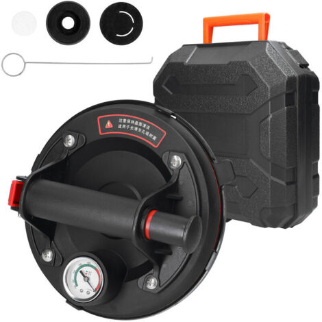 VURAHOME - Ventouse sous vide de 200 mm de diamètre avec manomètre Capacité de charge élevée de 75 kg Lève-carreaux en céramique sous vide pour outil de levage de verre granit (1/5)