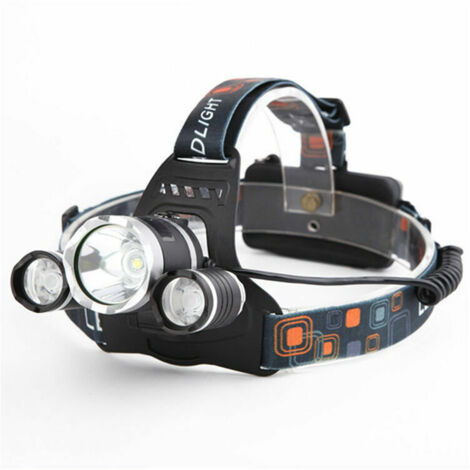 VURAHOME - Lampe Frontale LED Rechargeable 3000 Lumen Lampe Frontale Puissante, 4 Modes d’Eclairage, Etanche IPX4 Lampe Torche Frontale pour Pêche Camping Randonnée Chasse au Cyclisme Course à Pied - (1/5)