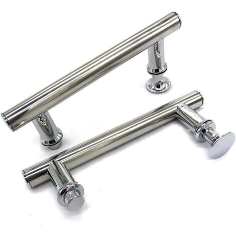 VURAHOME - Lot de 2 poignées de porte de douche chromées 145 mm (14,5 cm) trou à trou (1/3)