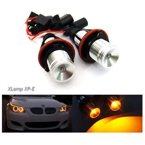 VURAHOME - 2 ampoules Canbus Cree Angel Eyes - LED couleur ambre - Pour phares avants allumés de jour - Pour E39 E60 E61 E87 E53 E63 E65 (1/5)