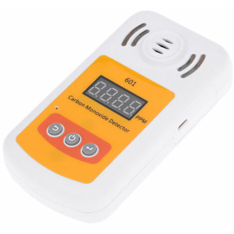 VURAHOME - Mini détecteur de monoxyde de carbone portable Compteur de gaz CO avec alarme sonore et lumineuse, blanc et amp Jaune (1/5)