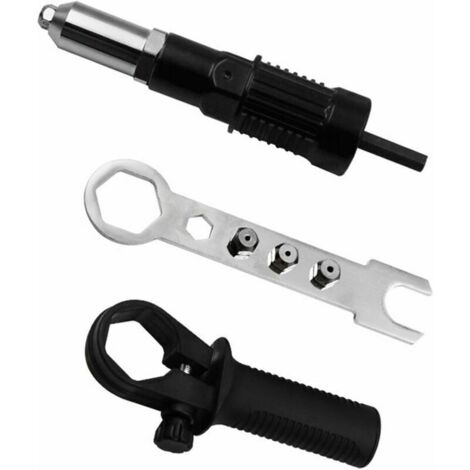 VURAHOME - Outil de rivetage sans fil, riveteuse électrique, riveteuse à riveter sans fil, adaptateur de perceuse à riveter (1/5)