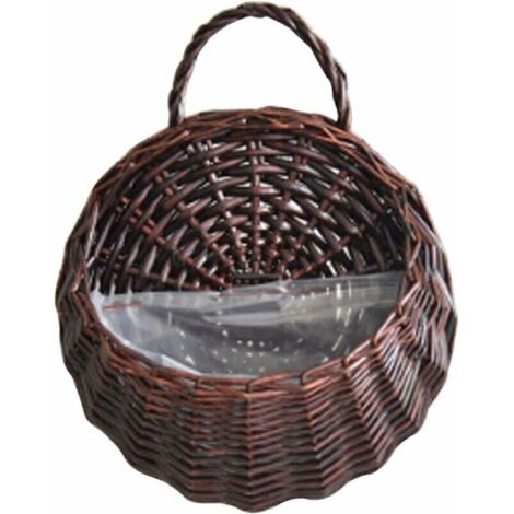VURAHOME - Jardinière suspendue panier décoration murale panier en rotin avec poignées simples maison jardin mariage décoration murale Style 3 petit (1/5)