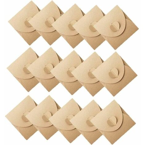 VURAHOME - 50pcs Papier kraft Enveloppes,Creative rétro mignon Enveloppe en forme de coeur, pour le mariage, cadeaux de fête d'anniversaire (13cmx13cm) (1/5)