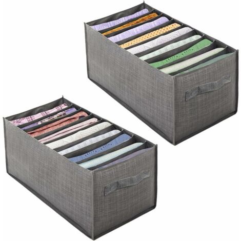 VURAHOME - Boîte de rangement pour jeans, organisateur de vêtements, boîte de rangement pour vêtements jeans, organisateur de tiroir pliable, organisateur de vêtements lavable avec compartiments pour (1/5)
