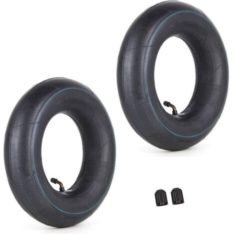 VURAHOME - Lot de 2 Chambre à air 4,00/3,50-6 350/400-6 3.50-6 4.00-6 4.10-6 avec tige de valve coudée TR87 Remplacement pour camions à main Tondeuses à gazon Remorques de jardin Brouettes (1/5)