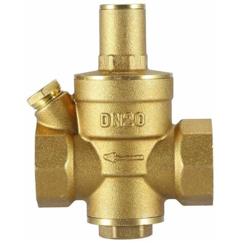 VURAHOME - DN20 Régulateur de Réduction de Pression d'Eau Réglable en Laiton Vanne de Réducteur de Pression d'Eau 3/4" 1.6MPa, (1/4)