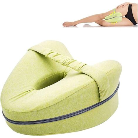 VURAHOME - Oreiller Orthopédique de Genou Soulagement de Sciatique, Coussin pour Genoux Soulage la Sciatique en Mousse à Mémoire de Forme Le Mal de Dos Les Douleurs Aux Hanches (Jaune)