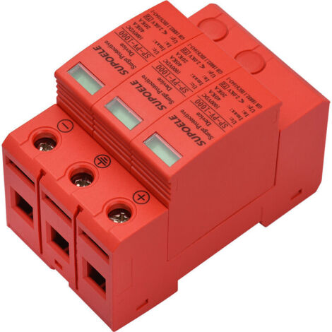 VURAHOME - Dispositif de protection contre les surtensions cc 1000V 3P 40KA parafoudre photovoltaïque PV tonnerre protecteur disjoncteur Installation sur Rail DIN (1/5)