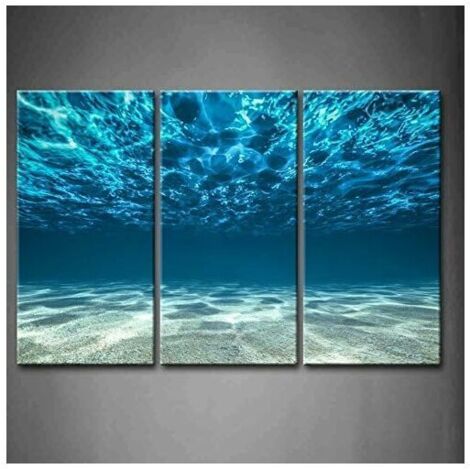VURAHOME - Impression Artwork Blue Ocean Sea Wall Art Peinture Imprimé Surface Artwork Sous Toile Vue de Dessous Image Home Office Modern Decor (cadre non inclus) (1/5)