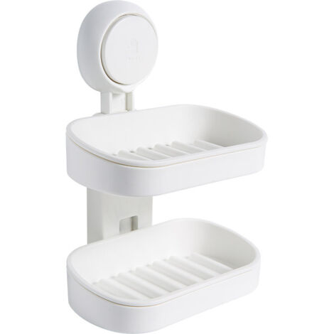 VURAHOME - Porte-savon porte-savon porte-éponge robuste pour douche, baignoire, baignoire et évier de cuisine sans perçage amovible