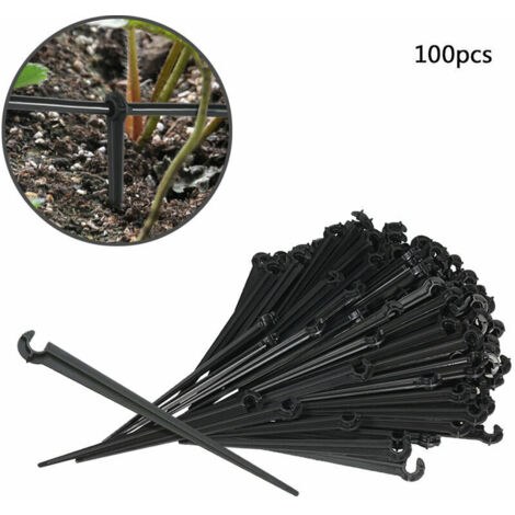 VURAHOME - 100 accessoires d'irrigation goutte agoutte micro-spray, prise de terre support capillaire 4 / 7mm, support de type C, support de jardin, support de poteau fixe
