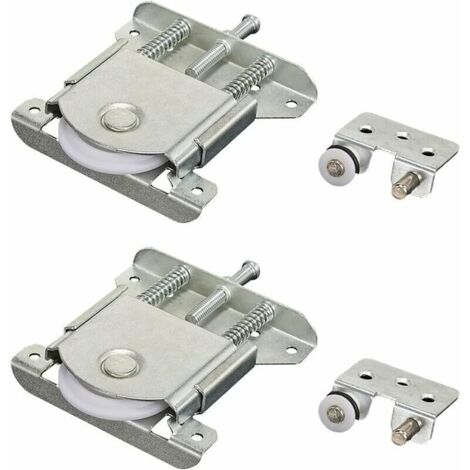 VURAHOME - 2 Paires Roulette Porte Coulissante Placard,Roulette de Porte Coulissante,Rouleau de Porte de Placard,Meubles Roues Coulissante,pour Armoires, Armoires, Fenêtres, Portes Coulissantes (Argen (1/5)