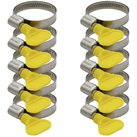 VURAHOME - Lot de 100 colliers de serrage en acier inoxydable de qualité industrielle - 25-38 mm -Pour tuyau de piscine, filtre à sable, étang et tuyau d'arrosage (Écrou papillon 25-38 mm) (1/5)