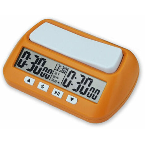 VURAHOME - Horloge d'échecs professionnelle jeu de société électronique compétition compteur horaire compte à rebours Compact,Jaune (1/5)